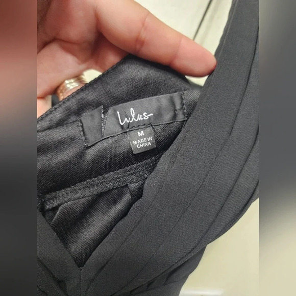 Lulu's Ballroom Bliss Black Pleated Maxi Dress Wedding Party Guest Bridesmaid - Picture 12 of 12